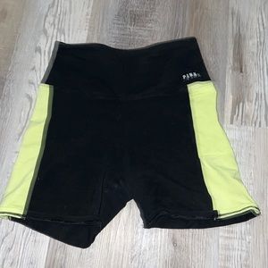 PINK Neon and Black biker shorts with side pocket